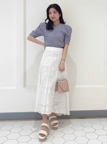 美品★MERCURYDUO 美ラインシルエットのカットワークイレヘムスカート S 美品☆MERCURYDUO 美ラインシルエットのカットワークイレヘム