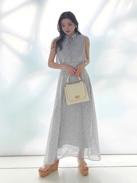 「MERCURYDUO（マーキュリーデュオ）のアコーディオンスクエアBAG（ハンドバッグ）」を使った、nayuuさん（レディース・150cm）の春コーディネート
