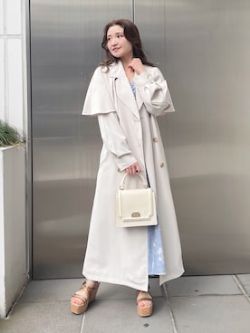 「MERCURYDUO（マーキュリーデュオ）のアコーディオンスクエアBAG（ハンドバッグ）」を使った、nayuuさん（レディース・150cm）の冬コーディネート