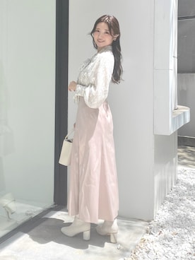 渡辺美優紀コラボ】異素材ドッキングマーメイドワンピースを使った人気