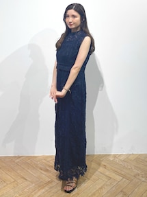 EmiriaWiz ケミカルレースドッキングワンピース Iラインケミカルレースドッキング風ワンピース|マーキュリー
