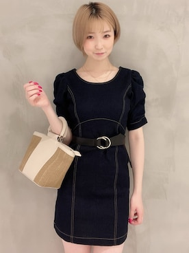 「RESEXXY（リゼクシー）のアイテム（ベルト）」を使った、moekaさん（レディース・162cm）の夏コーディネート