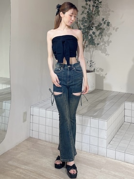 「アイテム（バレッタ/ヘアクリップ）」を使った、moekaさん（レディース・162cm）の夏コーディネート