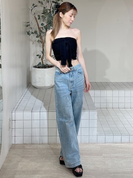 「アイテム（バレッタ/ヘアクリップ）」を使った、moekaさん（レディース・162cm）の夏コーディネート