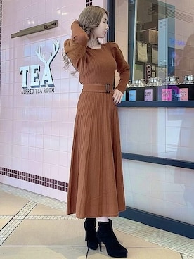 moekaさん（レディース・162cm）の冬コーディネート