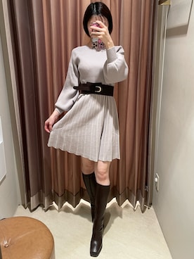 「RESEXXY（リゼクシー）のアイテム（ベルト）」を使った、moekaさん（レディース・162cm）の冬コーディネート