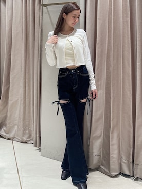 「RESEXXY（リゼクシー）のアイテム（Tシャツ/カットソー）」を使った、moekaさん（レディース・162cm）の秋コーディネート