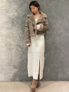 「RESEXXY（リゼクシー）のアイテム（ブルゾン）」を使った、moekaさん（レディース・162cm）の秋コーディネート