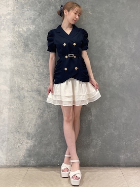 「アイテム（シュシュ）」を使った、moekaさん（レディース・162cm）の夏コーディネート