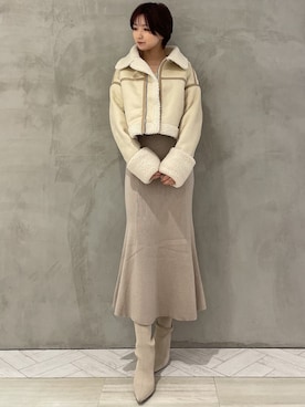 「RESEXXY（リゼクシー）のアイテム（ブルゾン）」を使った、moekaさん（レディース・162cm）の冬コーディネート