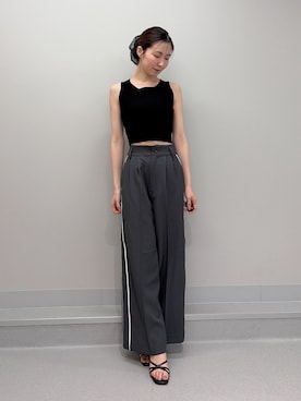「RESEXXY（リゼクシー）のシアーボリュームシュシュ（シュシュ、ブラック系）」を使った、moekaさん（レディース・162cm）の夏コーディネート