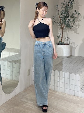 「アイテム（バレッタ/ヘアクリップ）」を使った、moekaさん（レディース・162cm）の夏コーディネート