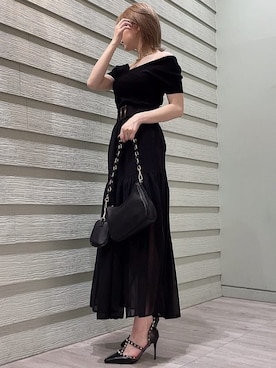 「RESEXXY（リゼクシー）のスタッズピンヒールパンプス（パンプス）」を使った、moekaさん（レディース・162cm）の春コーディネート