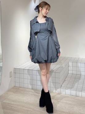 「アイテム（シュシュ）」を使った、moekaさん（レディース・162cm）の秋コーディネート