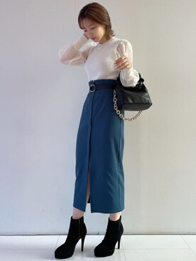 「RESEXXY（リゼクシー）のアイテム（ベルト）」を使った、moekaさん（レディース・162cm）の秋コーディネート