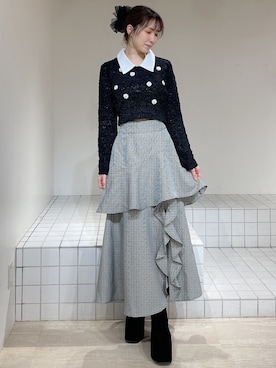 「アイテム（バレッタ/ヘアクリップ）」を使った、moekaさん（レディース・162cm）の冬コーディネート