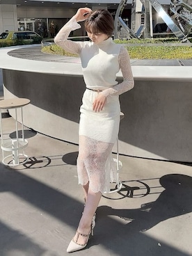 「RESEXXY（リゼクシー）のスタッズピンヒールパンプス（パンプス）」を使った、moekaさん（レディース・162cm）の春コーディネート