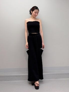 「RESEXXY（リゼクシー）のクリアウェッジサンダル（サンダル、ブラック系）」を使った、moekaさん（レディース・162cm）の夏コーディネート