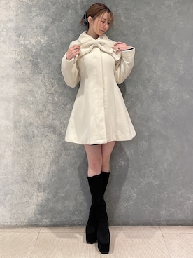 「アイテム（シュシュ）」を使った、moekaさん（レディース・162cm）の秋コーディネート