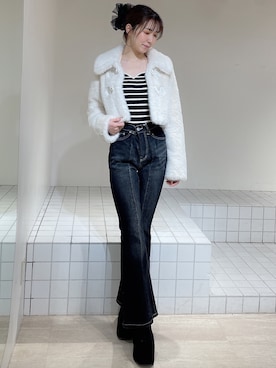 「アイテム（バレッタ/ヘアクリップ）」を使った、moekaさん（レディース・162cm）の冬コーディネート