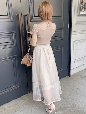 「RESEXXY（リゼクシー）のスタッズピンヒールパンプス（パンプス）」を使った、moekaさん（レディース・162cm）の春コーディネート