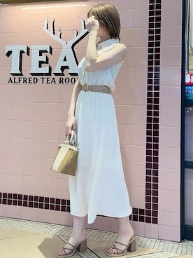 「RESEXXY（リゼクシー）のアイテム（ベルト）」を使った、moekaさん（レディース・162cm）の春コーディネート