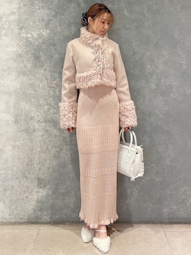 「アイテム（ジャケット/アウター、ピンク系）」を使った、moekaさん（レディース・162cm）の秋コーディネート