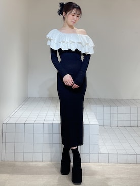 「アイテム（バレッタ/ヘアクリップ）」を使った、moekaさん（レディース・162cm）の冬コーディネート