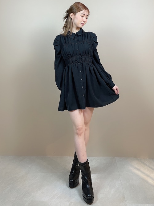 新品 RESEXXYシャーリングミニワンピース セール】シャーリングミニワンピース（ワンピース）｜RESEXXY