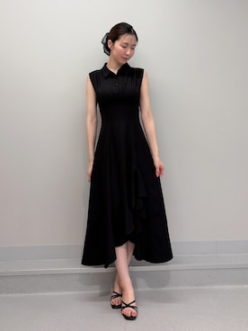 「RESEXXY（リゼクシー）のシアーボリュームシュシュ（シュシュ、ブラック系）」を使った、moekaさん（レディース・162cm）の夏コーディネート