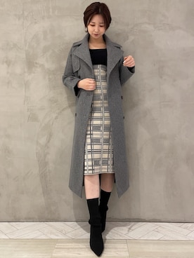 「RESEXXY（リゼクシー）のウールライクトレンチコート（トレンチコート）」を使った、moekaさん（レディース・162cm）の冬コーディネート