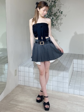 「アイテム（バレッタ/ヘアクリップ）」を使った、moekaさん（レディース・162cm）の夏コーディネート