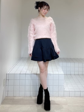 「アイテム（バレッタ/ヘアクリップ）」を使った、moekaさん（レディース・162cm）の冬コーディネート