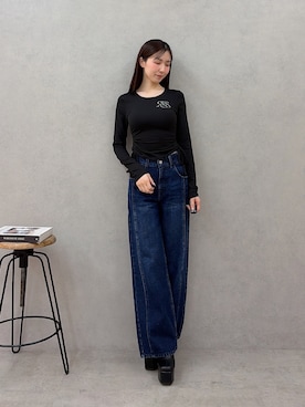「RESEXXY（リゼクシー）のストレッチミドルブーツ（ブーツ、その他）」を使った、moekaさん（レディース・162cm）の秋コーディネート