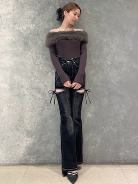 「アイテム（バレッタ/ヘアクリップ）」を使った、moekaさん（レディース・162cm）の秋コーディネート