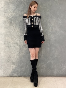 ハウンドトゥースアンサンブルミニワンピース｜リゼクシー（RESEXXY