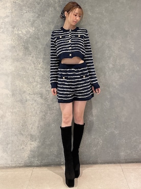 「アイテム（シュシュ）」を使った、moekaさん（レディース・162cm）の秋コーディネート