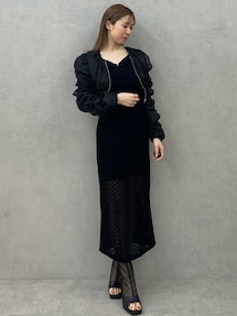 RESEXXY ギャザークロップドシアーブルゾン RESEXXY リゼクシー ギャザー クロップド シアー ブルゾン
