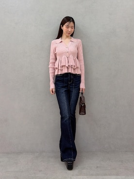 「RESEXXY（リゼクシー）のストレッチミドルブーツ（ブーツ、その他）」を使った、moekaさん（レディース・162cm）の秋コーディネート