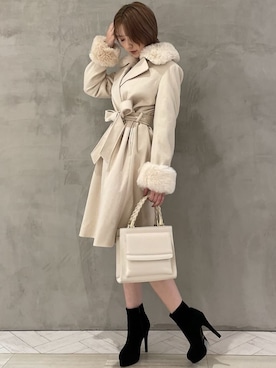 「RESEXXY（リゼクシー）のフェイクスエードショートブーツ（ブーツ）」を使った、moekaさん（レディース・162cm）の秋コーディネート