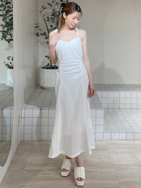 「アイテム（バレッタ/ヘアクリップ）」を使った、moekaさん（レディース・162cm）の夏コーディネート