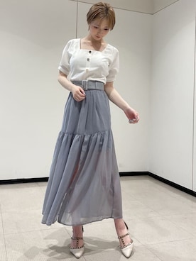 「RESEXXY（リゼクシー）のスタッズピンヒールパンプス（パンプス）」を使った、moekaさん（レディース・162cm）の夏コーディネート