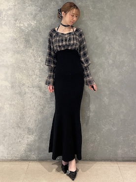 「アイテム（シュシュ）」を使った、moekaさん（レディース・162cm）の秋コーディネート