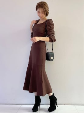 「RESEXXY（リゼクシー）のフェイクスエードショートブーツ（ブーツ）」を使った、moekaさん（レディース・162cm）の秋コーディネート