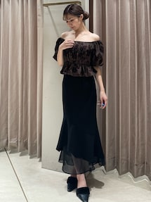 シアリングパフトップス ブラック 19,800円 シャーリングパフトップス｜リゼクシー（RESEXXY）アウトレット