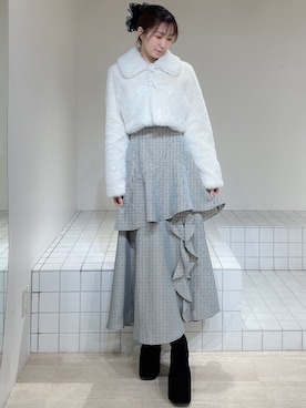 「アイテム（バレッタ/ヘアクリップ）」を使った、moekaさん（レディース・162cm）の冬コーディネート