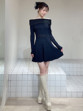 「アイテム（ヘアアクセサリー）」を使った、moekaさん（レディース・162cm）の冬コーディネート