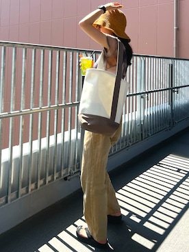 「DANTON（ダントン）のアイテム（チノパンツ）」を使った、masumiさん（レディース・155cm）の夏コーディネート