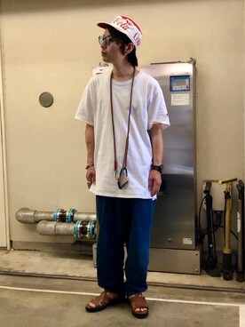 「レザーサンダル」｜「アイテム（その他）」を使った、gov1016さん（メンズ・168cm）の夏コーディネート