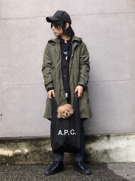 「A.P.C.（アーペーセー）のSAC SHOPPING REBOUND 20AC（トートバッグ）」を使った、gov1016さん（メンズ・168cm）の秋コーディネート